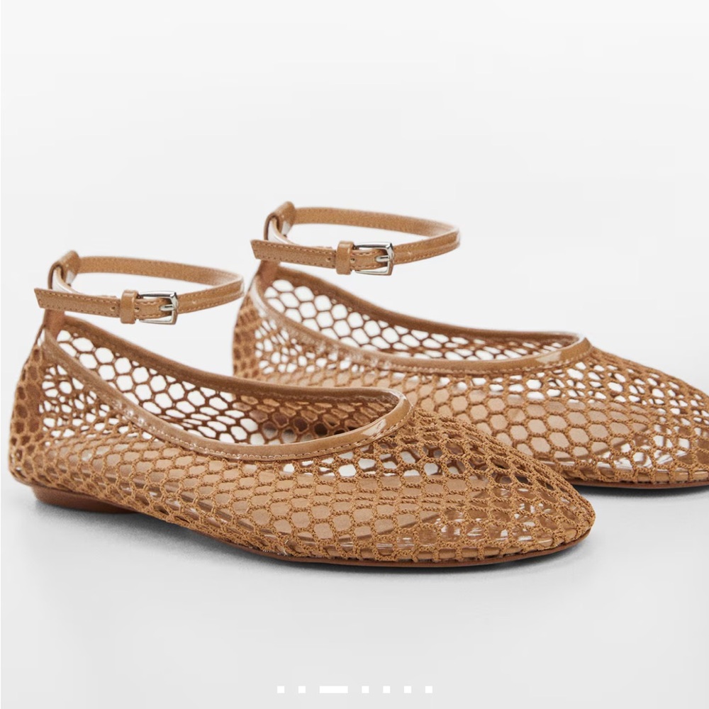 Elegant Tan Mesh Women's Shoes